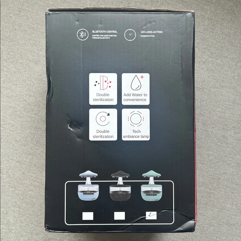 🆕🌧️Cool Mist Raindrop Audio Humidifier & Essential Oil Diffuser with Lights